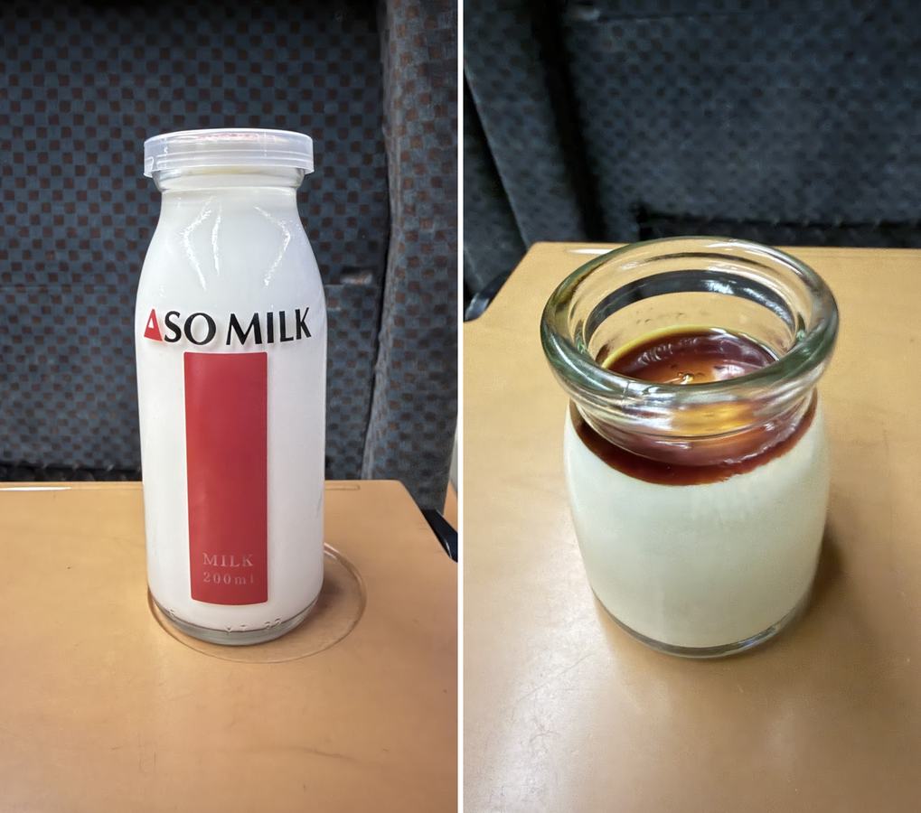 左:ASO MILK;右:焦糖牛奶布丁
