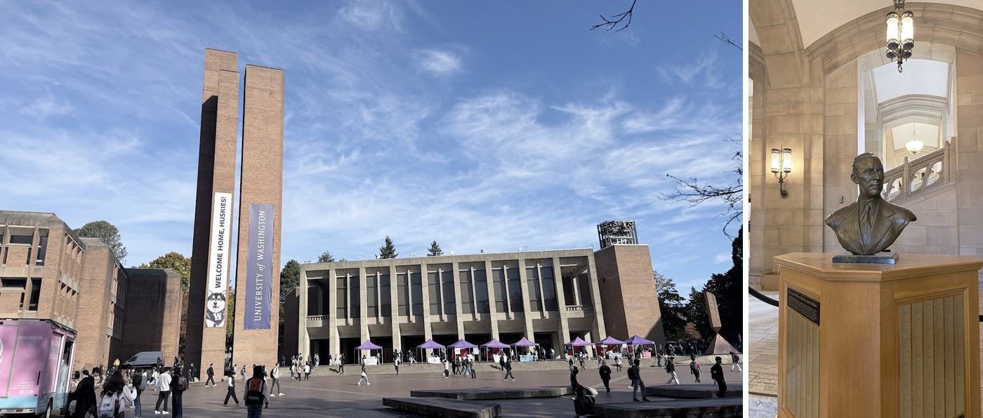 左:紅場 Red Square 和蘇扎洛圖書館;右:圖書館裡的雕像