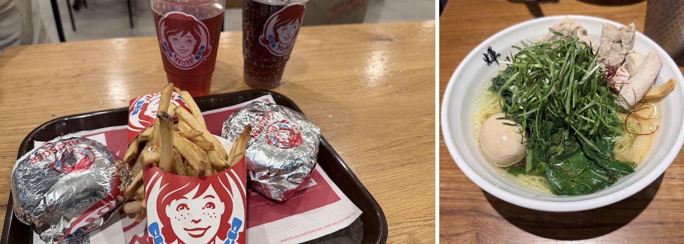 左:Wendy’s;右:KIZUKI Ramen 的拉麵